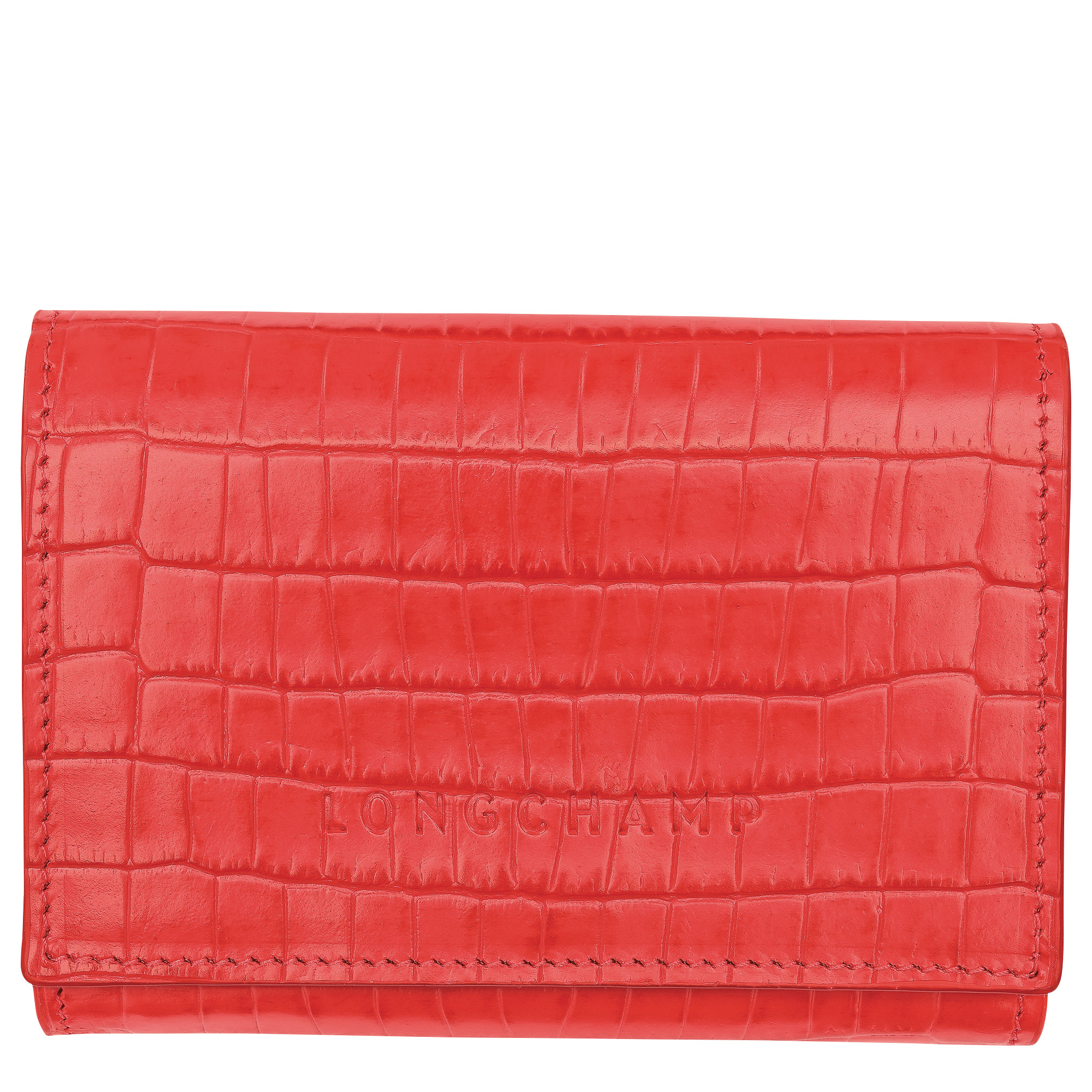 Portefeuille compact Longchamp Pocket Cuir - Vermillon | Longchamp FR | Longchamp