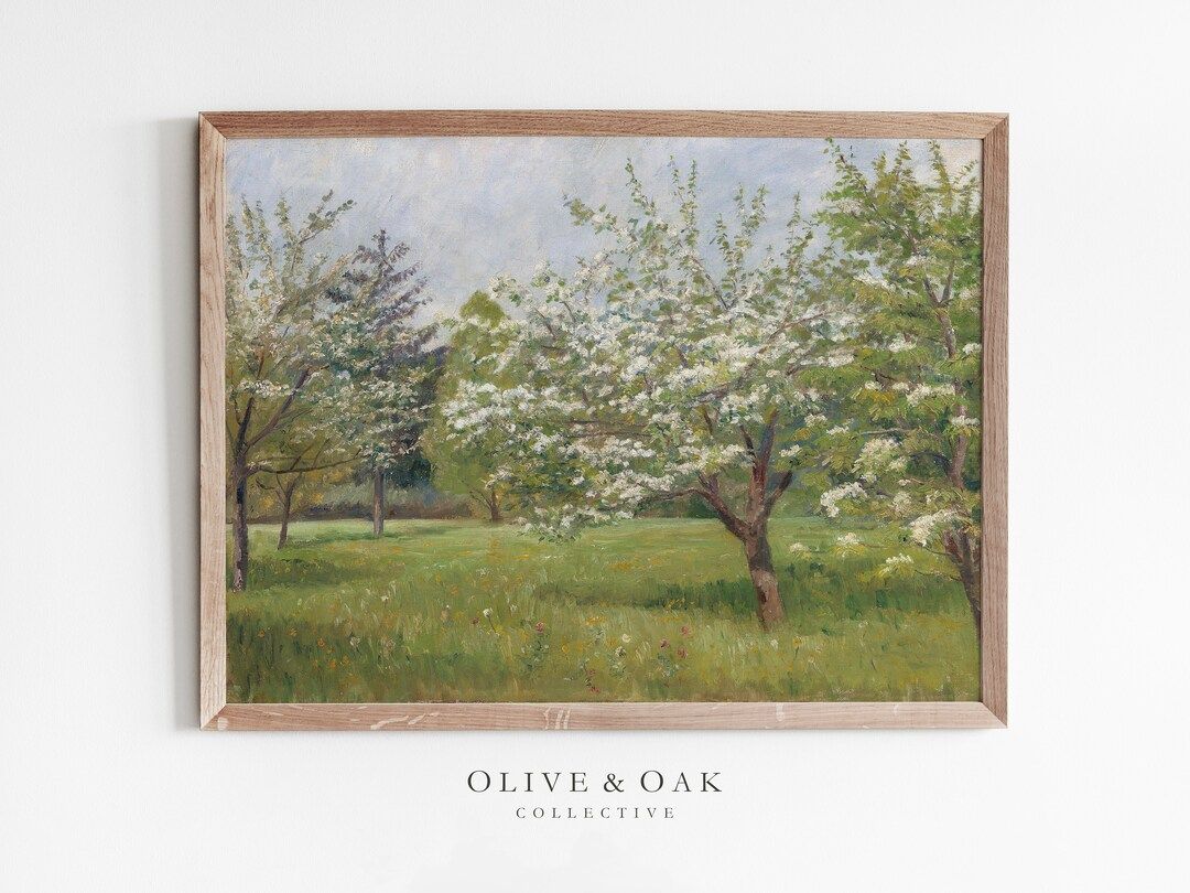 Spring Landscape Painting / PRINTABLE Spring Artwork / Vintage Art Print / Downloadable Print / #... | Etsy (US)