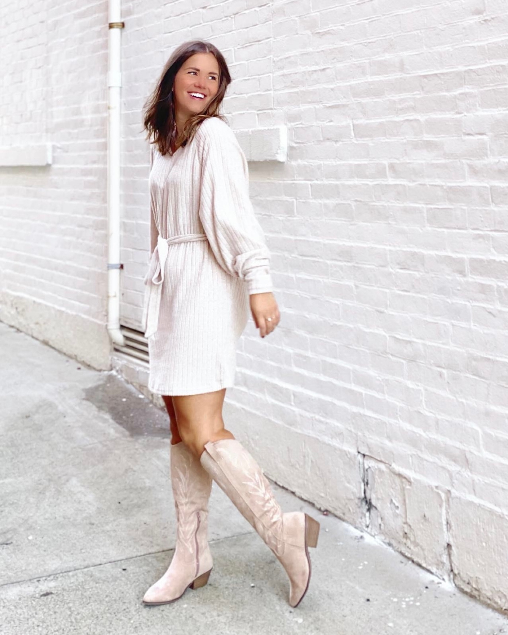 dress: small (so soft!) use code: adornedalyssa 
boot: 5 (TTS)

#LTKstyletip #LTKSeasonal #LTKunder50