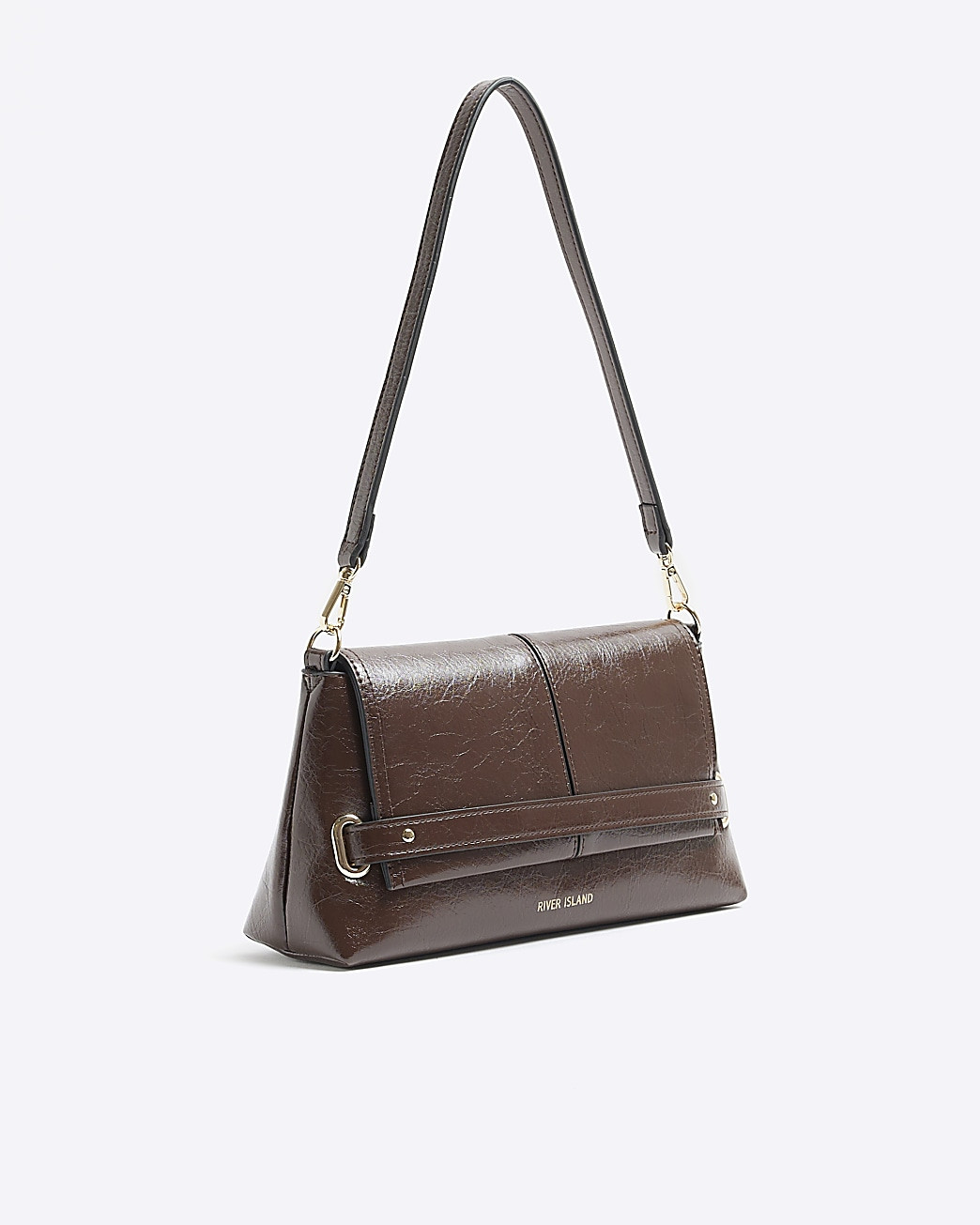 Brown Fold Over Small Clutch Bag | River Island (UK & IE)