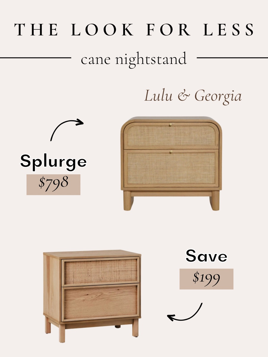 Get the look of this Lulu & Georgia cane nightstand for less! This light wood toned nightstand with cane accents is the perfect lookalike to the Lulu and Georgia inspired version. 
••
Light oak, light wood, wood nightstand, oak nightstand, cane nightstand, modern nightstand, farmhouse nightstand, rustic nightstand, small nightstand, nightstand for small spaces, apartment living, small bedroom Inspo, bedroom decor, bedroom furniture, bedroom inspiration, bedroom styling 

#LTKHome #LTKStyleTip