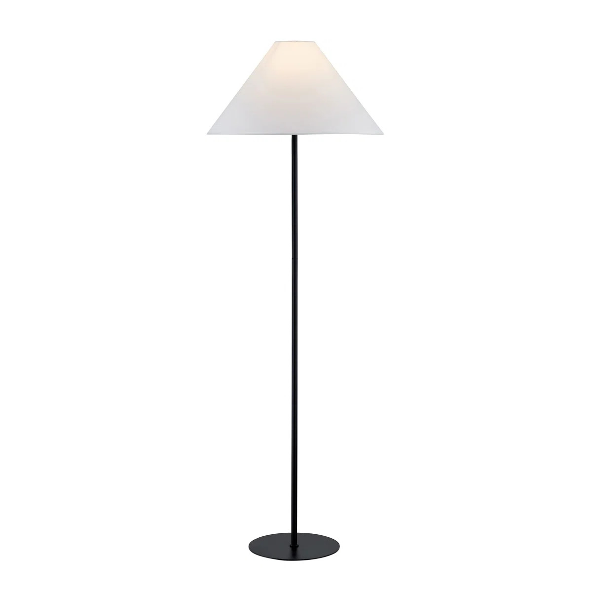 Brock 65" Floor Lamp with Linen Shade, Black | Wayfair North America