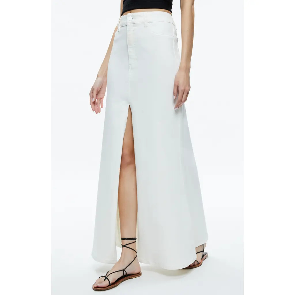 Alice + Olivia Denim Maxi Skirt in Off White at Nordstrom Rack, Size 25 | Nordstrom Rack