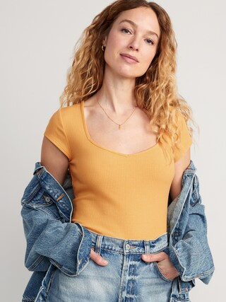 Sweetheart Rib-Knit T-Shirt for Women | Old Navy (US)
