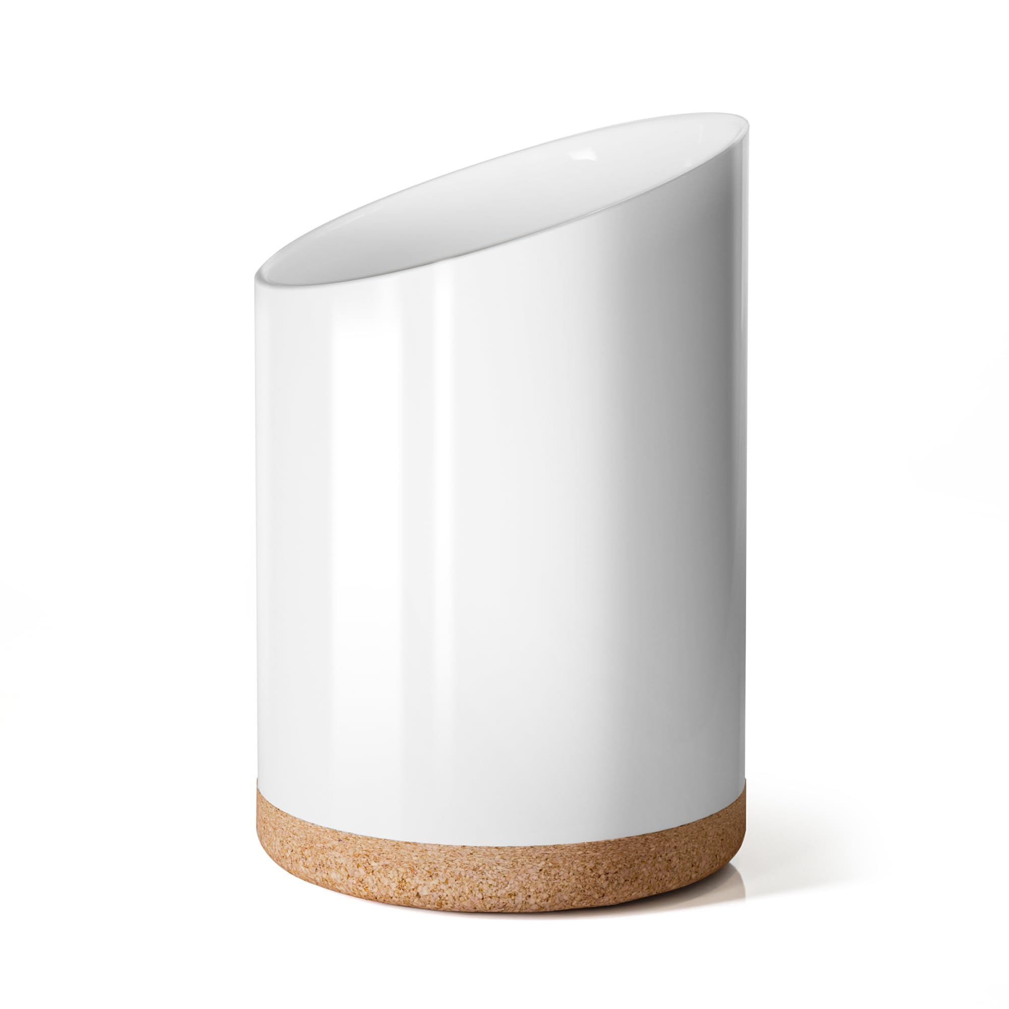 Large Ceramic Utensil Holder for Kitchen Counter, Modern Crock with Slanted Top & Cork Mat, for S... | Amazon (US)