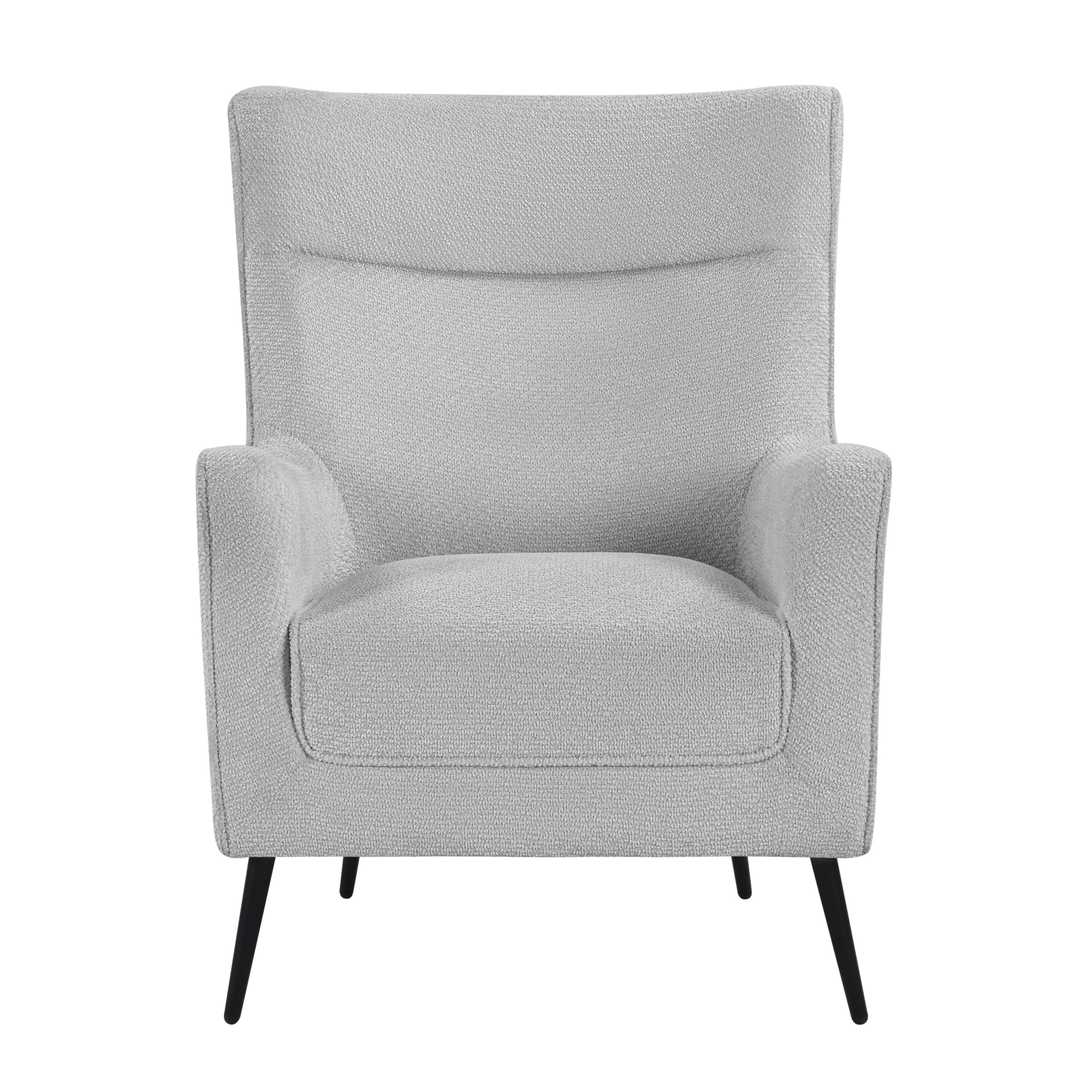 Modern Performance Fabric Upholstered Wingback Accent Armchair with Metal Legs, Gray – Gina by ... | Wayfair North America