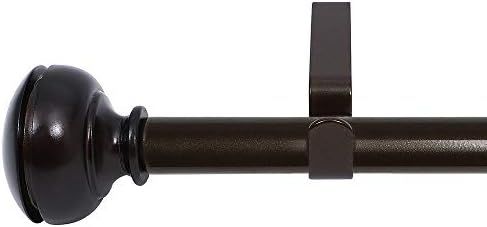 DAINTIER Curtain Rod in Brown with Semi-Circel Resin Finial, 72-144-inch | Amazon (US)