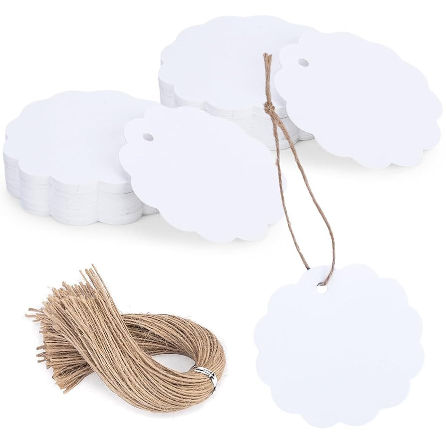 SallyFashion 200PCS White Round Gift Tags with String, Paper, 2.4" Circle, Editable, DIY Crafts T... | Amazon (US)