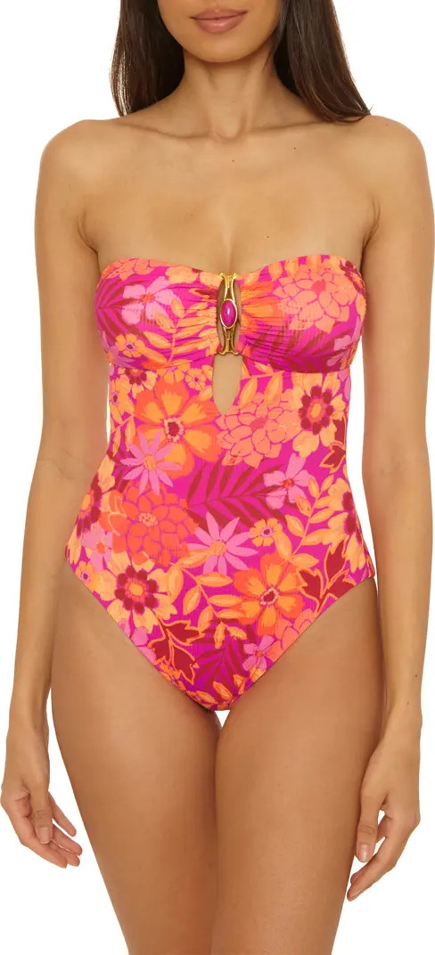 Copacabana Bandeau One-Piece Swimsuit Hot Pink One Piece Swimsuit One Piece Bathing Suit Swimsuits  | Nordstrom