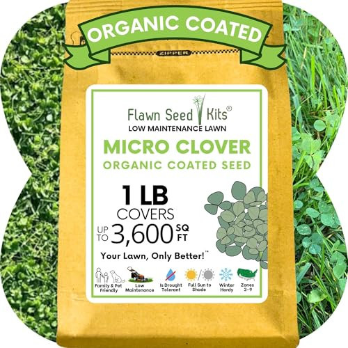 Flawn Seed Kits Micro Clover Seed, 1 Lb, Organic Coated, Eco-Friendly, Low Growing, Low Maintenance, Lawn Alternative, Kraft Zipper Pouch, Covers up to 3,600 Sqft | Amazon (US)