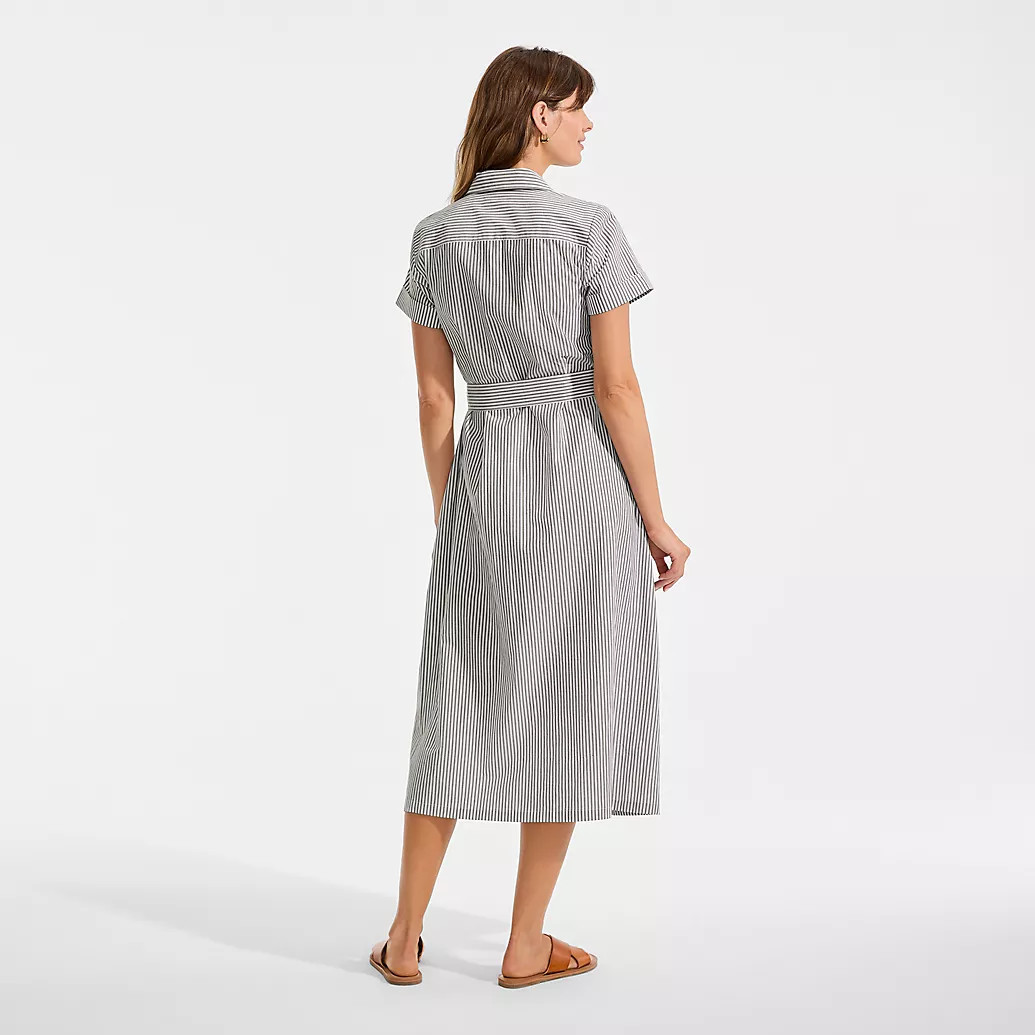 Women's Poplin Pintuck Detail Shirt Dress | Lands' End (US)