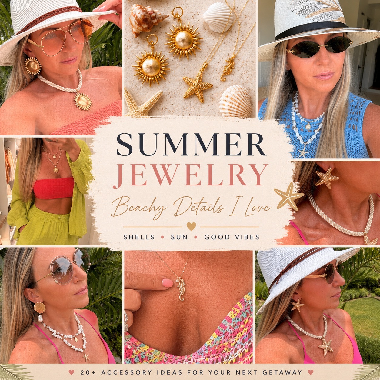 Summer jewelry lately ☀️🐚

Beachy details, shell jewelry, gold accessories, and colorful summer outfits I’ve been loving lately ✨

#beachstyle
#vacationoutfits
#shelljewelry
#resortstyle

summer jewelry, beach accessories, shell necklaces, vacation outfits, resort wear, coastal style, gold jewelry, beach outfit ideas ✨

#LTKTravel #LTKSwim #LTKSeasonal