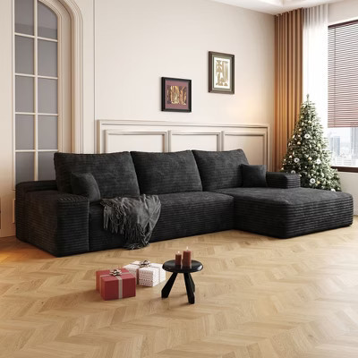Black Cloud Couch with L-Shape Chaise,Modern Modular Sofa with Deep Seat, Upholstered Couches for Living Room Bedroom | Target