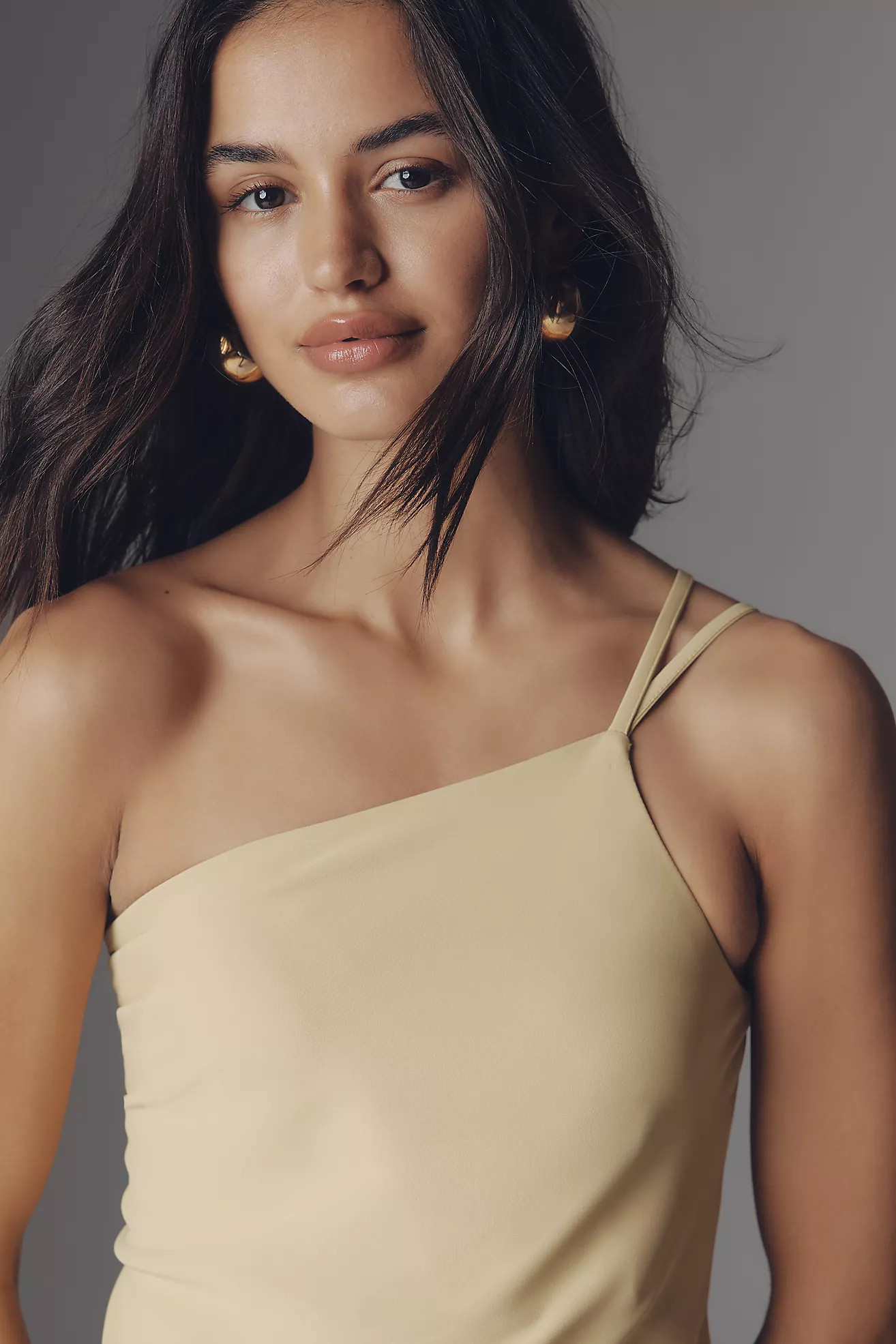 Bl-nk Satin One-Shoulder Lace Midi Dress | Anthropologie (US)