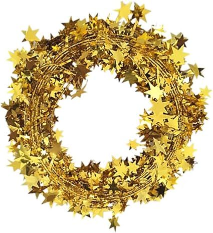 Gold Tinsel Stars Brace Star Tinsel Wire Garland for Home Wedding Birtahday Party Decorations 26 ... | Amazon (US)