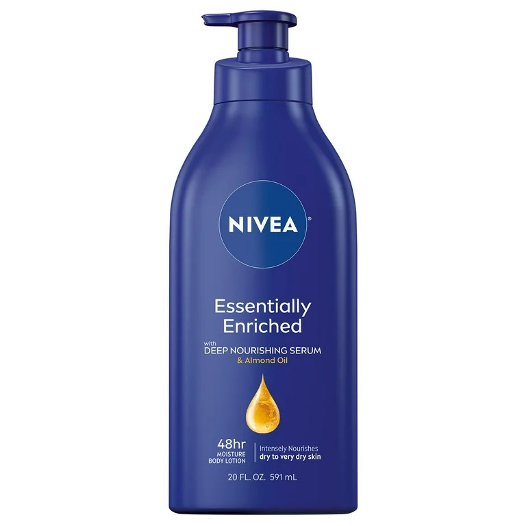NIVEA Essentially Enriched Body Lotion for Dry Skin, Almond Oil, 48Hr Moisturizer, 20 fl oz | Walmart (US)