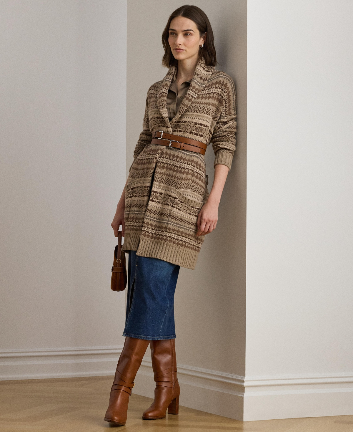 Lauren Ralph Lauren Women's Superb Siera Long Sleeve Cardigan Sweater - Adirondack Heather Multi | Macy's