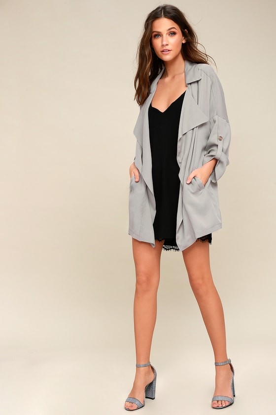 Lucky Break Light Grey Oversized Jacket | Lulus (US)