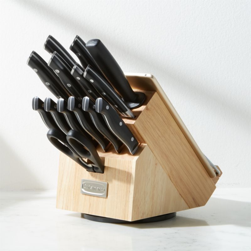 Cuisinart 15-Piece Knife Set with Rotating Cutlery Block and Tablet Stand | Crate and Barrel | Crate & Barrel