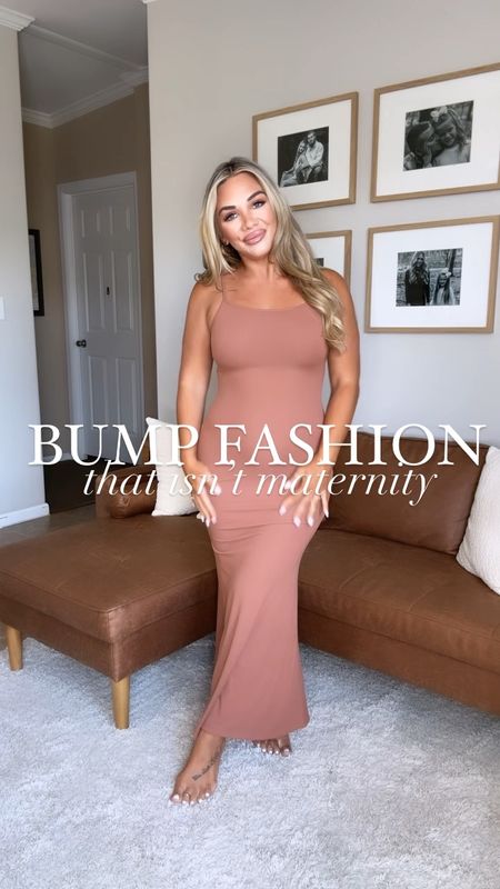 I am in a size medium in this dress. I am 17 weeks pregnant. It’s so soft and stretchy and a ribbed material and is available in three different colors. I am a size small and the button up they are a oversized fit.

#LTKbump #LTKfindsunder50 #LTKstyletip