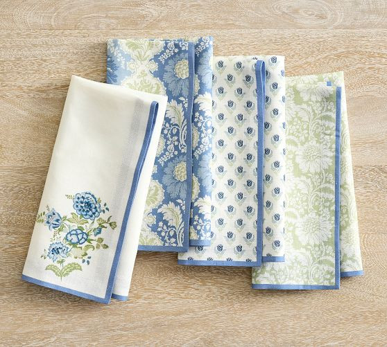 Kravet Cotton Napkins - Mixed Set of 4 | Pottery Barn (US)