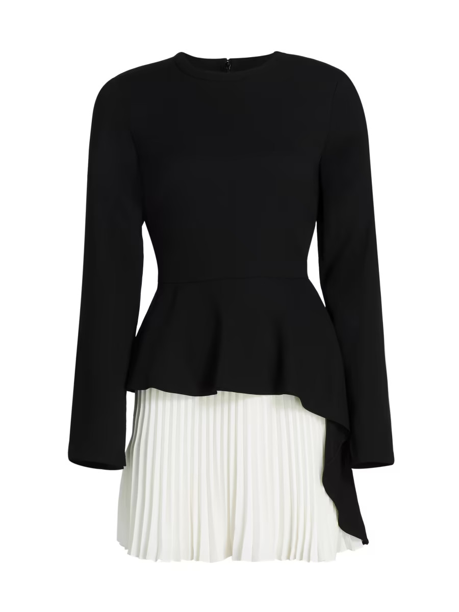 Amberly Pleated Long-Sleeve Minidress | Saks Fifth Avenue