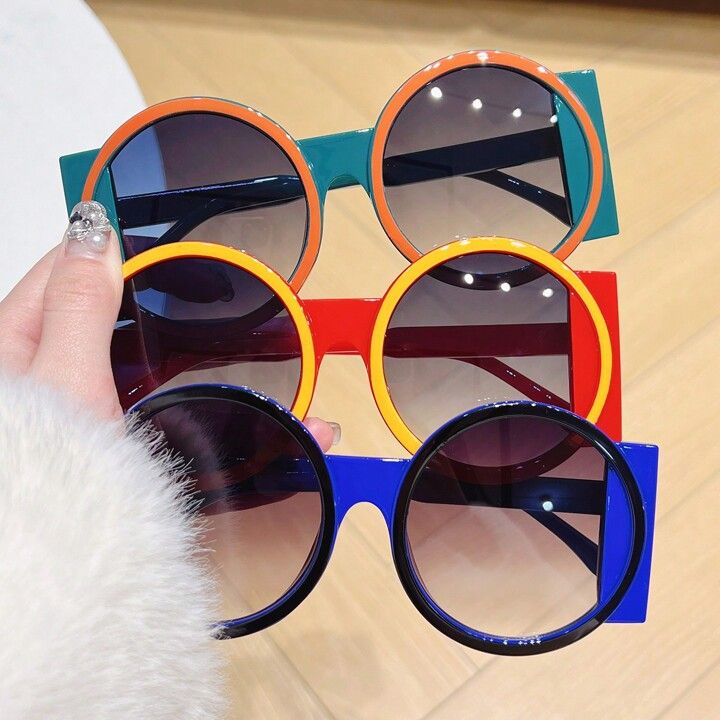 1pc Women's Fashionable Y2k Style Square/Circular Color-Block Glasses, Novel & Lovely Accessory F... | SHEIN