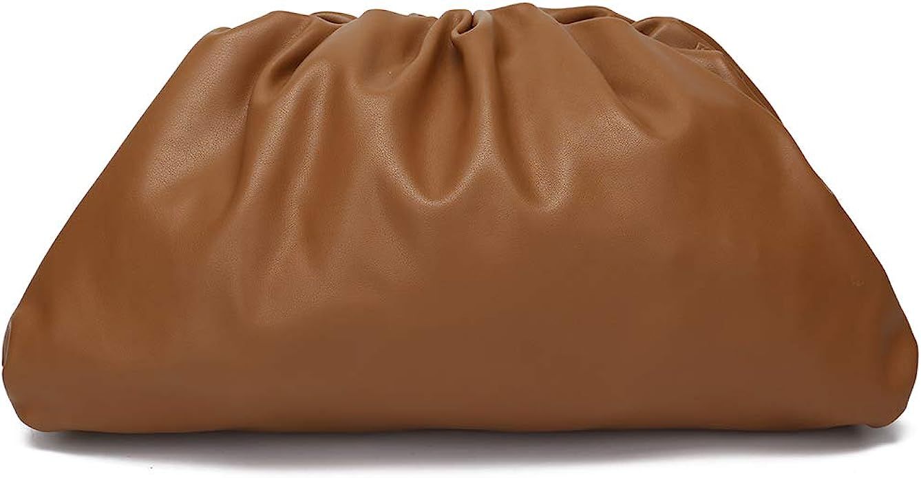 Genuine Leather Dumpling Bags for Women Cloud Clutch Purse with Ruched Detail | Amazon (US)