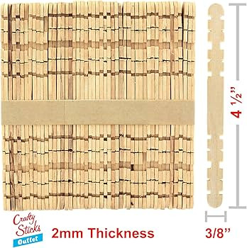 200 Pack Notched Wood Craft Sticks, 4.5 Inch Wooden Hobby Skill Sticks for Crafts, STEM and DIY D... | Amazon (US)
