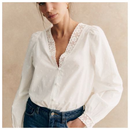 Pretty as a picture in this feminine top, perfect dressed up or down. #whiteblouse #laceblouse

#LTKover40 #LTKmidsize #LTKstyletip