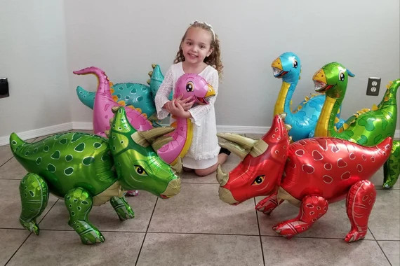 Dinosaur Balloon Set of 6 JUMBO Mylar Walking Foil Balloons | Etsy (US)