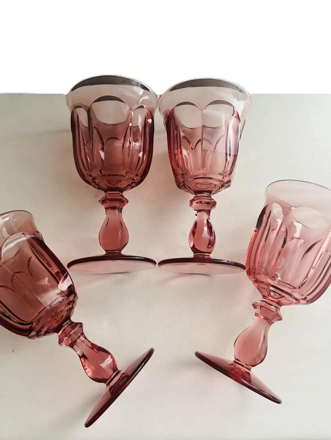 Vintage Pink Imperial Glass Water Goblets - Old Williamsburg Azalea Pink, Set of 4 - Etsy | Etsy (US)