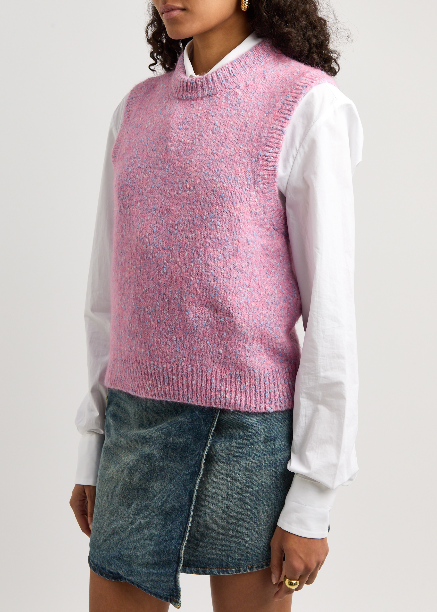 Logo-embroidered alpaca-blend tank | Harvey Nichols