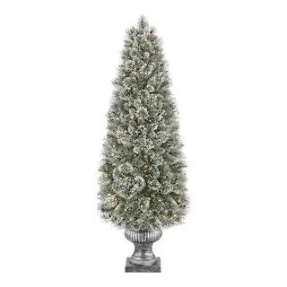 Home Accents Holiday 6 ft Sparkling Amelia Potted Christmas Tree 22PG90183 - The Home Depot | The Home Depot