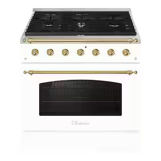 Hallman CLASSICO 36 in. 5.2 Cu. ft. 6 Burner Freestanding Dual Fuel Range with Gas Stove and Elec... | The Home Depot