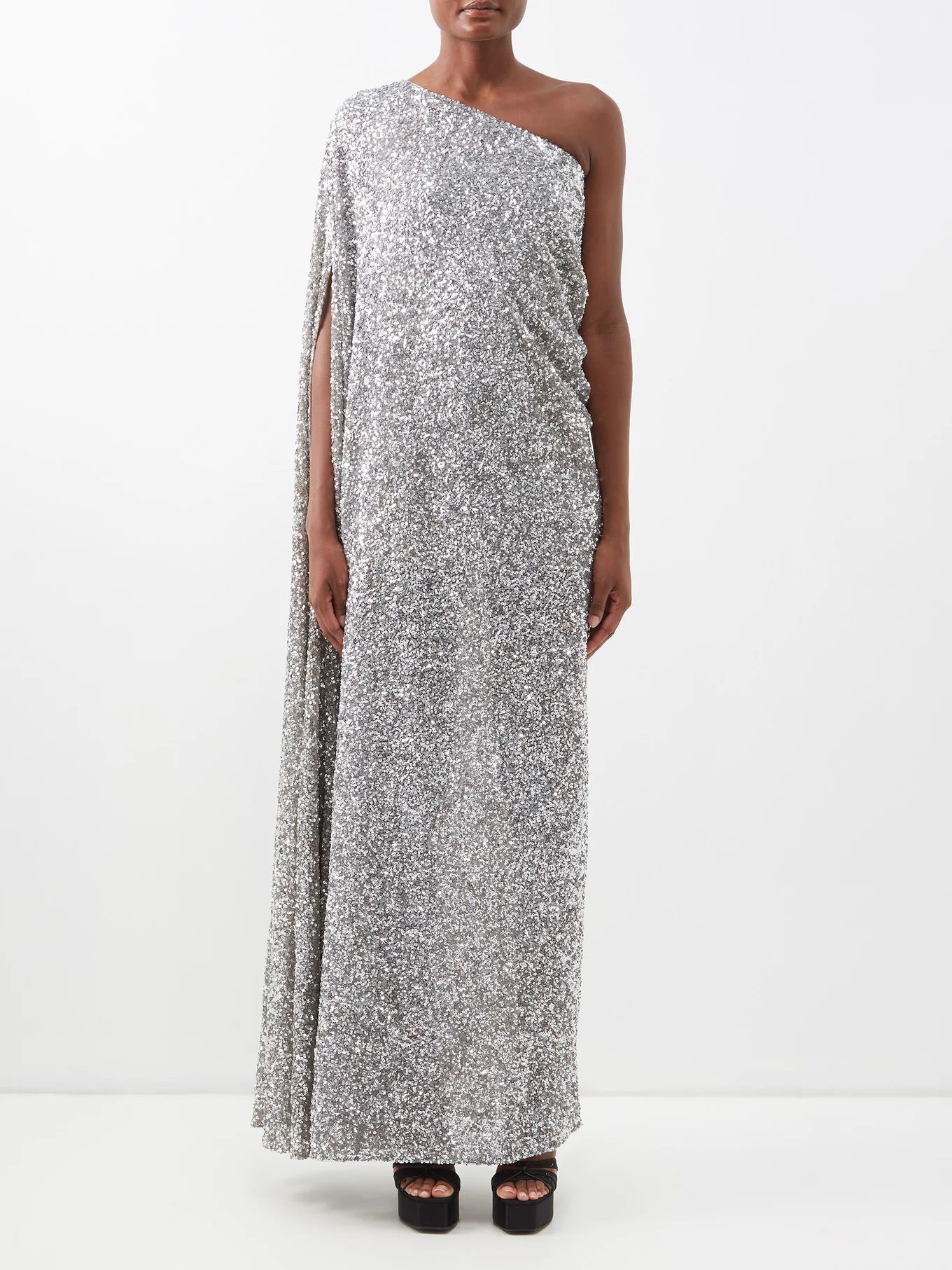 One-shoulder sequined georgette gown | Ashish | Matches (US)