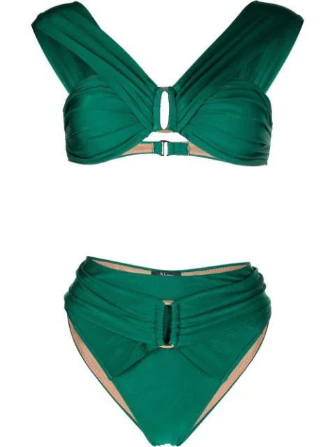 Noire Swimwear ruched-detail off-shoulder Bikini - Farfetch | Farfetch Global