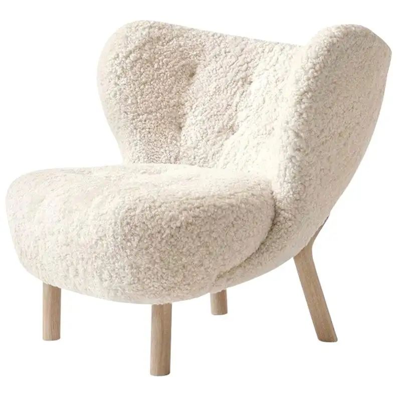 Little Petra Lounge Chair in Sheepskin with Oak Frame by & Tradition | 1stDibs