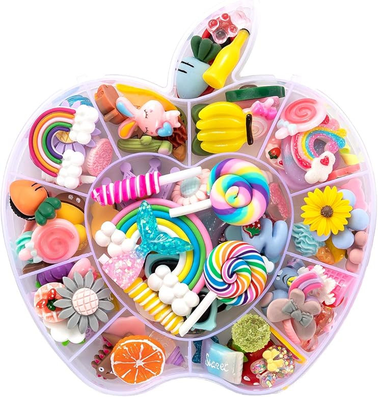 WINTING Not for croc,100pcs Slime Charms,Plastic Flatback Charms and Containers Mixed Candy Cake ... | Amazon (US)