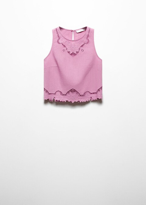 Embroidered cotton shorts -  Women | Mango USA | MANGO (US)