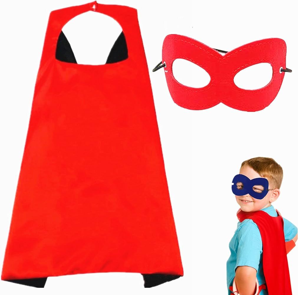 AICOC Superhero Capes and Masks For kids Double Side Dress up Costumes Christmas Halloween Cospla... | Amazon (US)