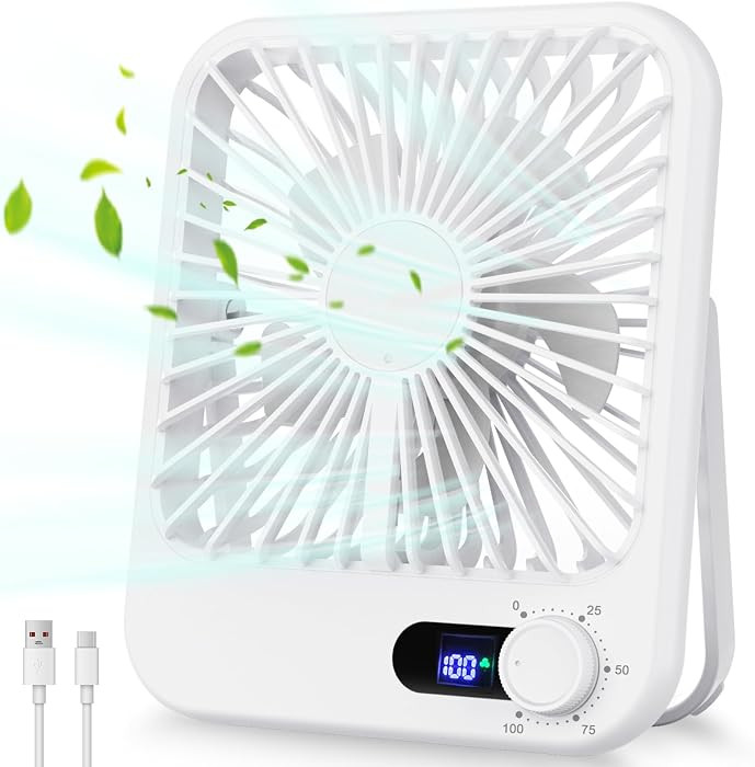 Portable Travel Fan for Sleeping, 6.8" Small Desk Fan Quiet | Amazon (US)