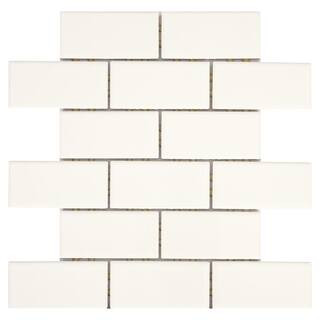 Restore Bright White 12 in. x 12 in. x 6.35 mm Ceramic Mosaic Wall Tile (0.83 sq. ft./ Each) | The Home Depot