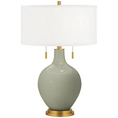 Color Plus Toby Brass 28" High Evergreen Fog Green Table Lamp | Lamps Plus