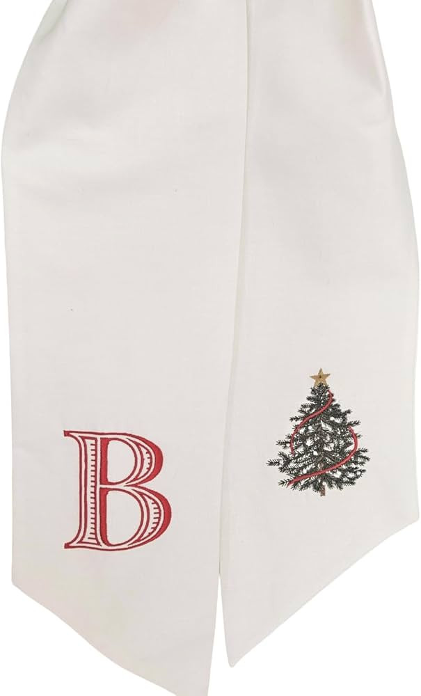 Monogram Christmas Wreath Sash: Embroidered Christmas Tree Design, Christmas Decor (Christmas Tre... | Amazon (US)
