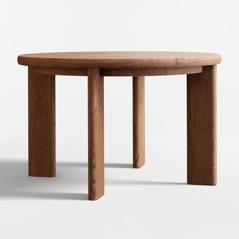 Hearth 49"-71" Oak Round Extendable Dining Table + Reviews | Crate & Barrel | Crate & Barrel