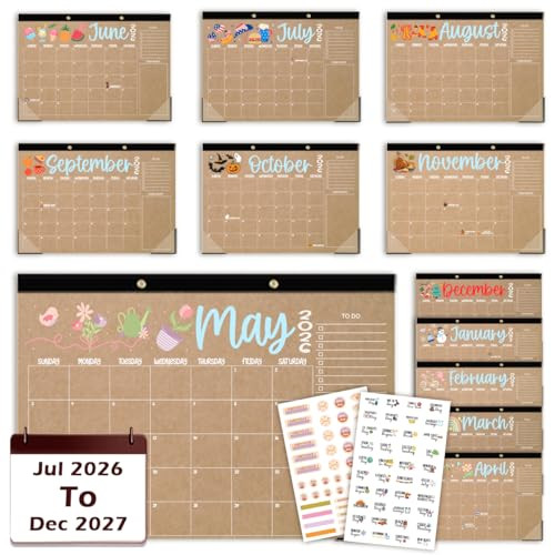Large Doodle Teacher Desk Calendar 2026-2027 Teacher planner 18-Month 2026-2027 Holiday Monthly D... | Amazon (US)