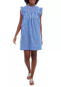 Women's Flutter Sleeve Smocked Printed Dress | Belk