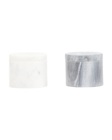 2pc Marble Salt And Pepper Holder Set | TJ Maxx