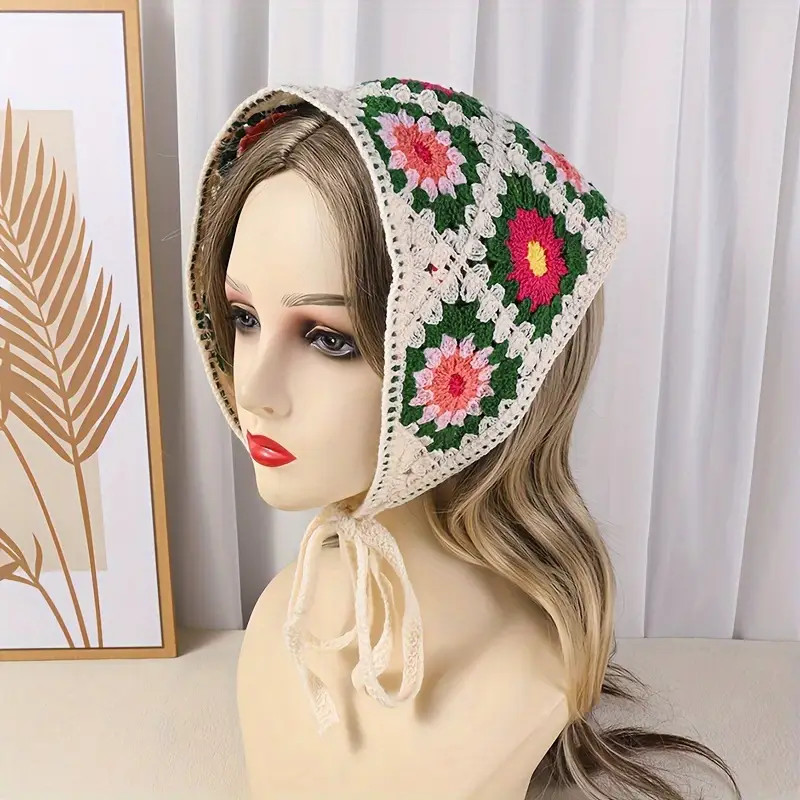 Elegant Crochet Knit Hollow Triangle Scarf Women Sweet Cute - Temu | Temu Affiliate Program